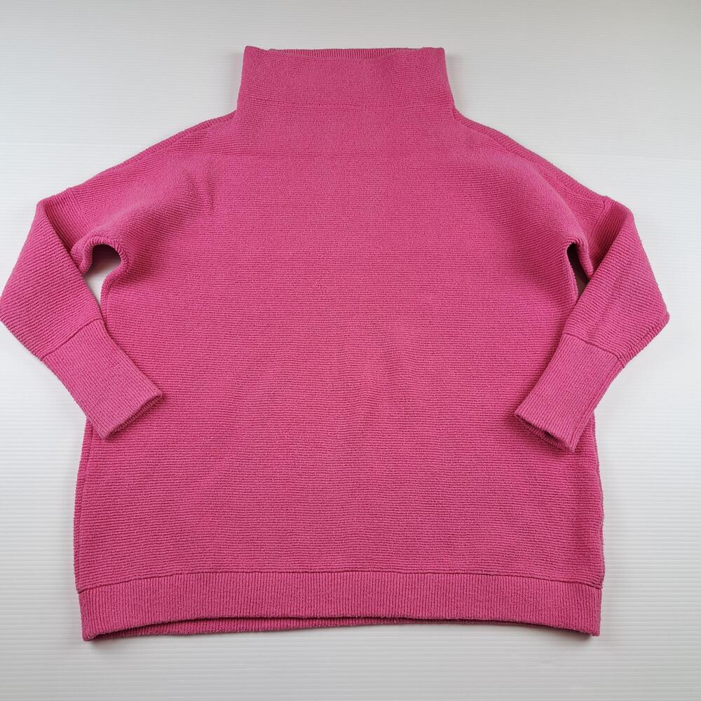 Free People Sweater Women XS Pink Turtleneck Long Sleeve Knit Pullover Oversized